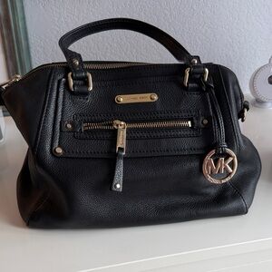 Michael Kors Black Pebbled Leather Satchel